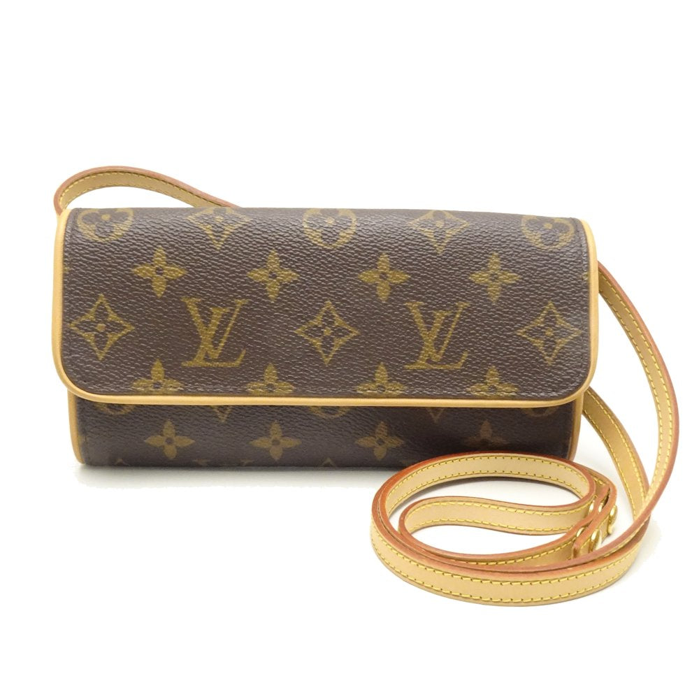 Louis Vuitton Monogram Pochette Twin PM Brown 2WAY