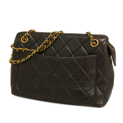 Chanel Shoulder Bag Matelasse Chain Lambskin Black