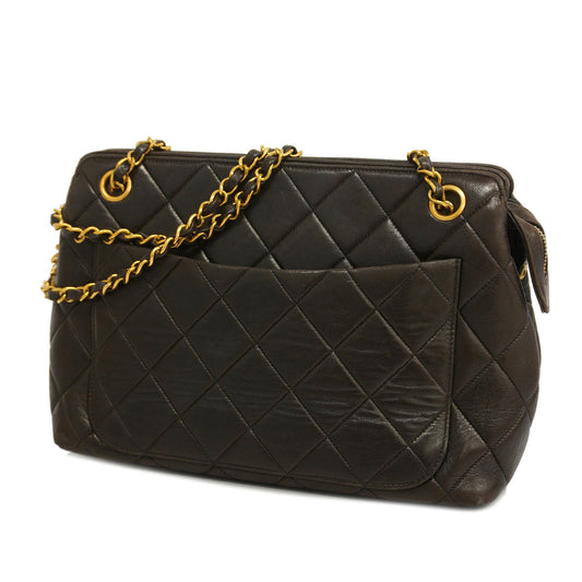 Chanel Shoulder Bag Matelasse Chain Lambskin Black