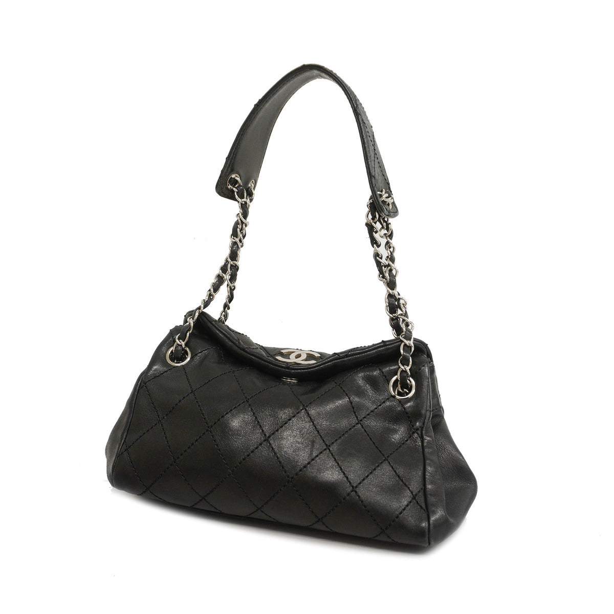 Chanel Handbag Matelasse Lambskin Black