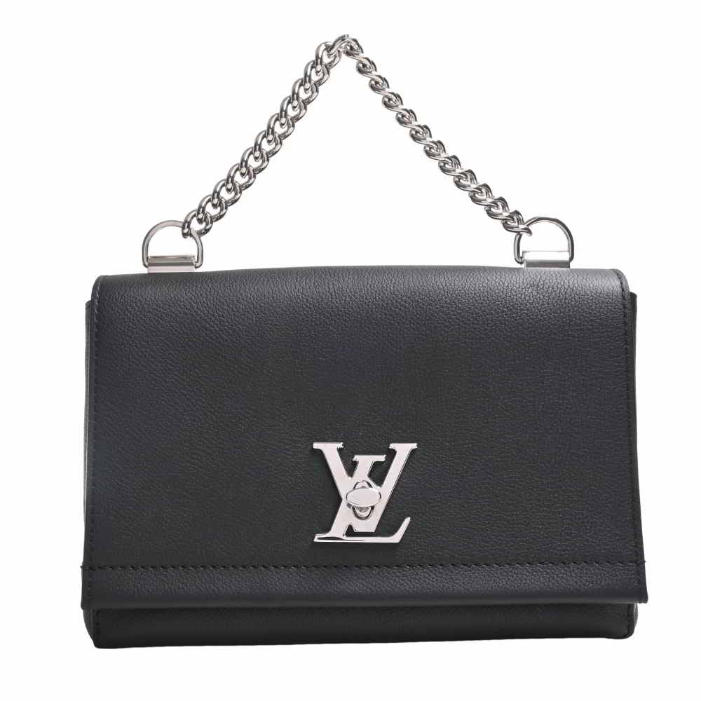 Louis Vuitton Leather LockMe Chain Shoulder Bag Noir Black