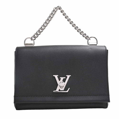 Louis Vuitton Leather LockMe Chain Shoulder Bag Noir Black