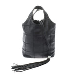 Chanel Chocolate Bar Fringe Black/Silver Hardware Calfskin Women's Handbag
