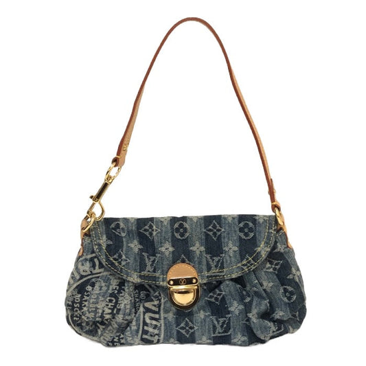 Louis Vuitton Mini Pleaty Monogram Denim Shoulder Bag Blue