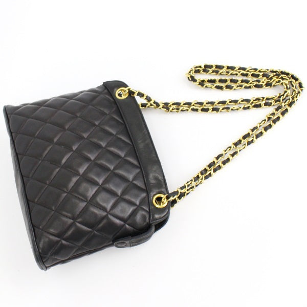 Chanel Chain Shoulder Bag Matelasse Black