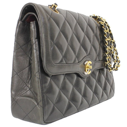 Chanel Chain Shoulder Bag Matelasse Lambskin Black