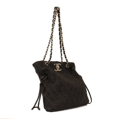 Chanel Chain Tote Bag Lambskin Purse Black