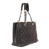 Chanel Chain Tote Bag GST Caviar Skin Shoulder Bag Black