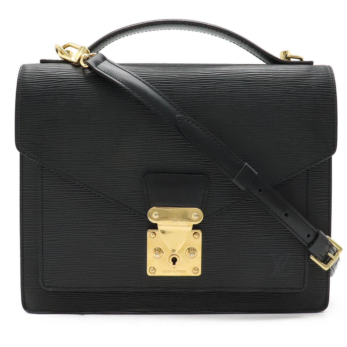 Louis Vuitton Epi Monceau Shoulder Bag Noir Black