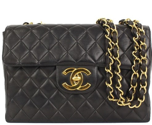 Chanel Chain Shoulder Bag Matelasse 30 Lambskin Black