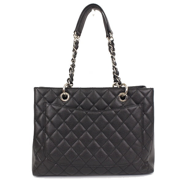 Chanel Chain Tote Bag Caviar Skin Black