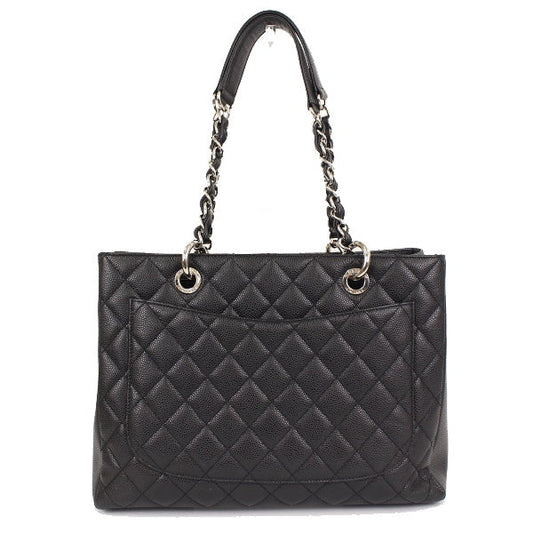 Chanel Chain Tote Bag Caviar Skin Black