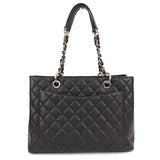 Chanel Chain Tote Bag Caviar Skin Black