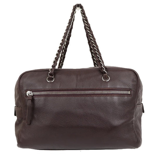 Chanel Coco Mark Boston Bag Calfskin Brown