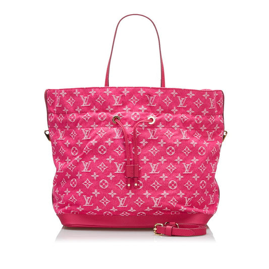 Louis Vuitton Noefle MM Denim Canvas Shoulder Bag Pink