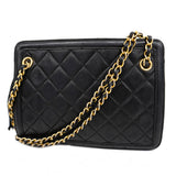 Chanel Shoulder Bag Matelasse Chain Lambskin Black