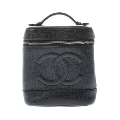 Chanel Vanity Black/Gold Hardware Caviar Skin Women's Handbag