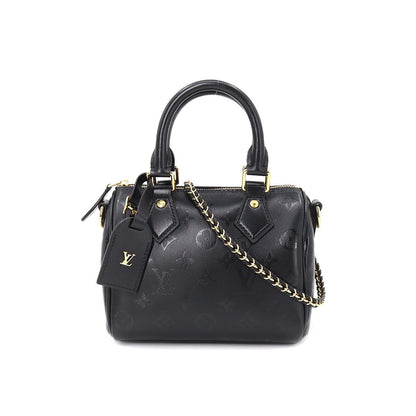 Louis Vuitton Speedy BB Empreinte Leather Chain Shoulder Bag Black