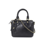 Louis Vuitton Speedy BB Empreinte Leather Chain Shoulder Bag Black