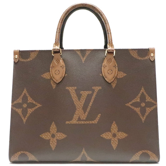 Louis Vuitton Tote Bag Handbag On The Go MM Monogram Giant Brown