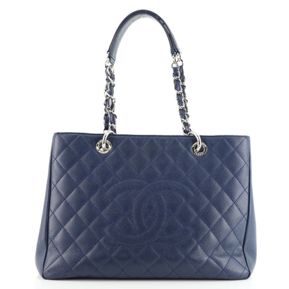 Chanel Grand Shopping Tote Quilted Caviar Blue