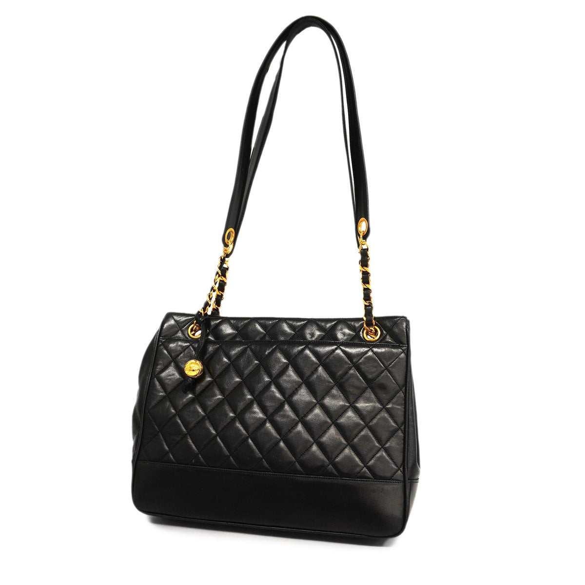 Chanel Shoulder Bag Matelasse Chain Lambskin Black