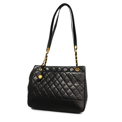 Chanel Shoulder Bag Matelasse Chain Lambskin Black