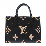 Louis Vuitton On The Go PM Tote Bag Black Beige