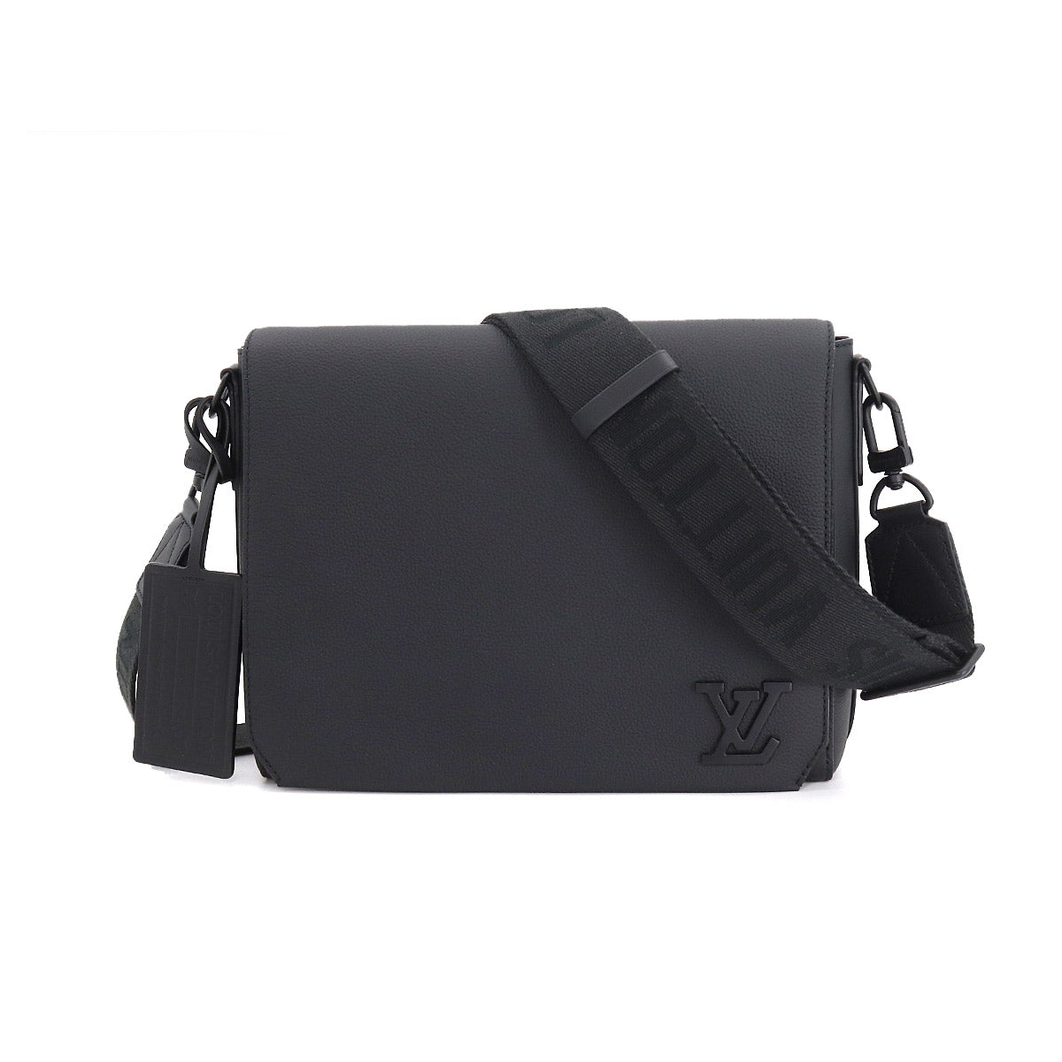 Louis Vuitton Messenger Shoulder Bag Leather Black