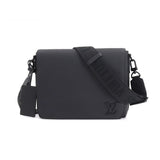 Louis Vuitton Messenger Shoulder Bag Leather Black