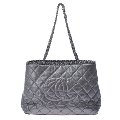 Chanel Chain Me Gray/  Silver Hardware Aged Calfskin Tote Bag
