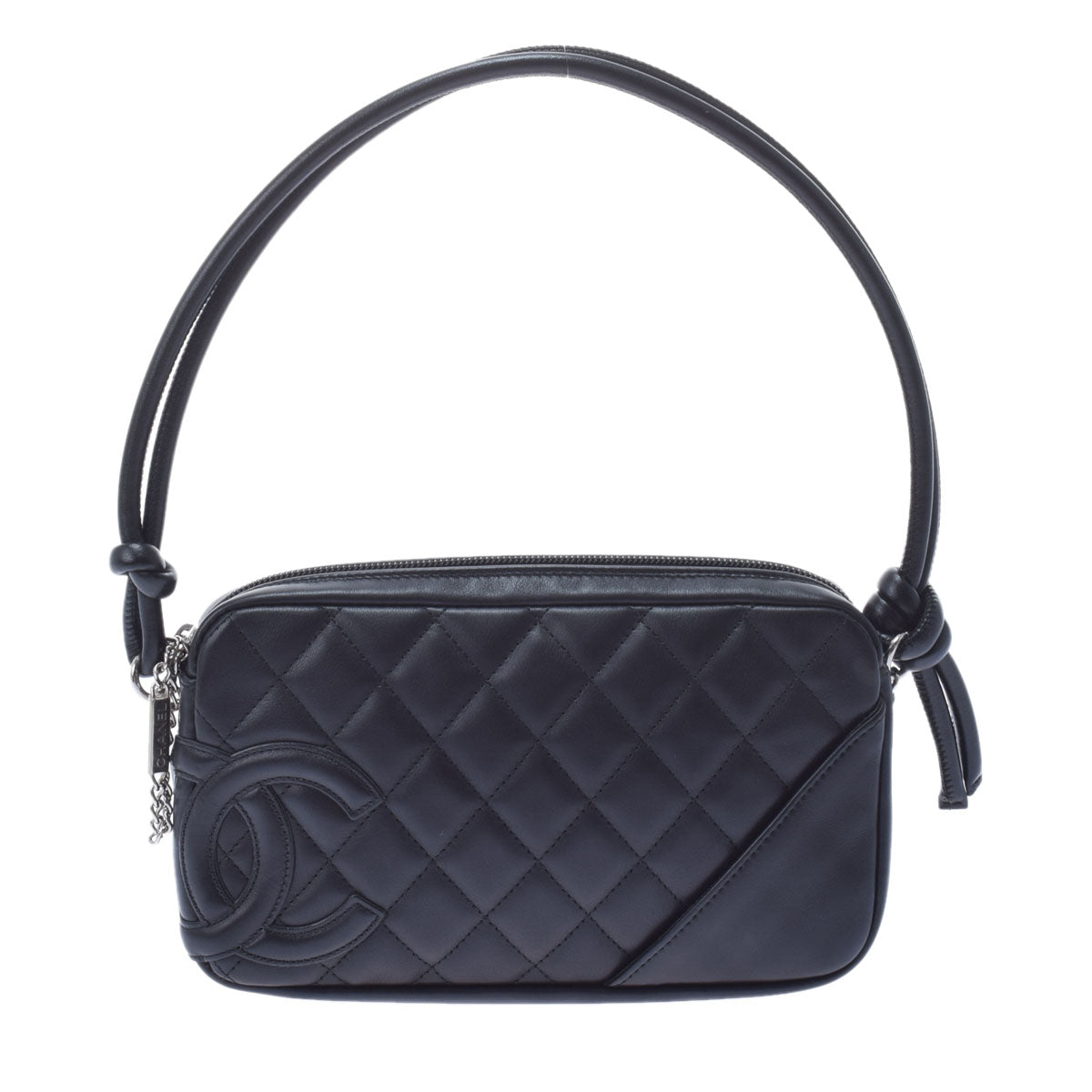 Chanel Cambon Line Black/Silver Hardware Calfskin Accessory Pouch