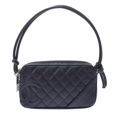 Chanel Cambon Line Black/Silver Hardware Calfskin Accessory Pouch