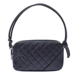 Chanel Cambon Line Black/Silver Hardware Calfskin Accessory Pouch
