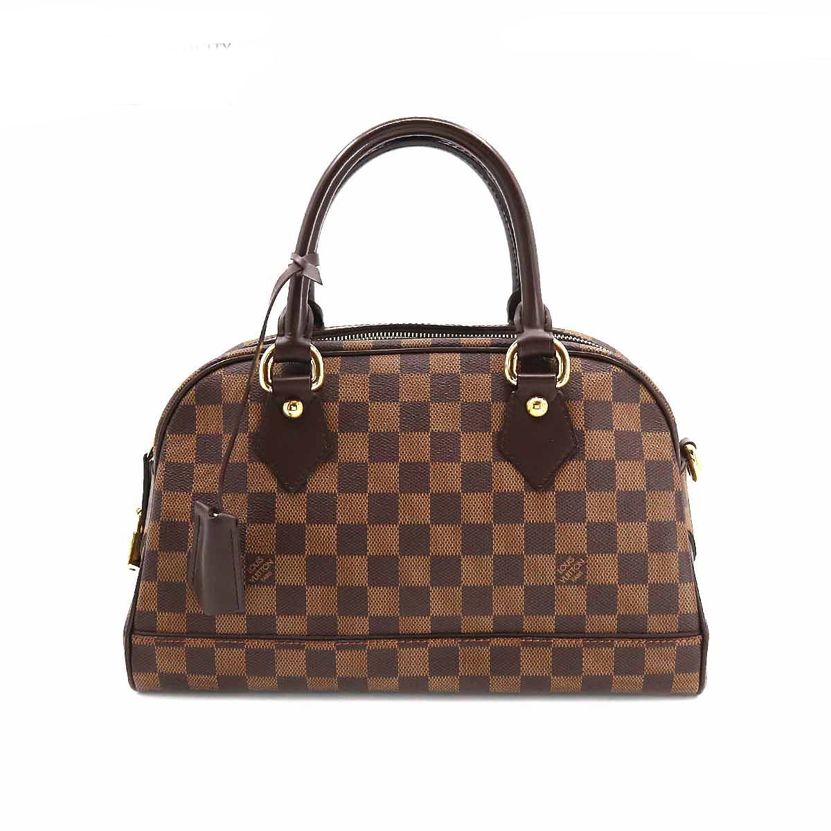 Louis Vuitton Damier Duomo Hand Bag Ebene Gold Metal Fittings