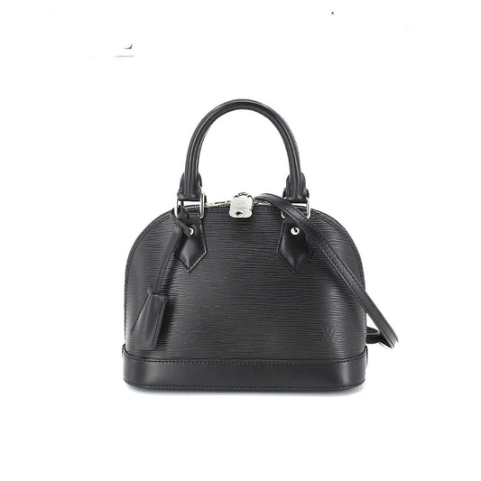 Louis Vuitton Epi Alma BB 2 Way Hand Shoulder Bag Leather Noir Silver Metal Fittings
