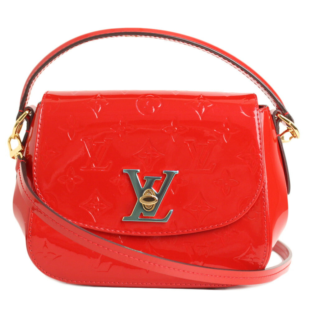 Louis Vuitton Vernis Leather Shoulder Bag Red
