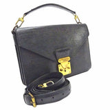 Louis Vuitton Biface Handbag Black Epi Leather Black