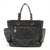 Chanel Paris Biarritz GM Coated Canvas Tote Bag, Black