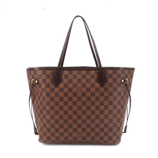 Louis Vuitton Damier Neverfull MM Tote Bag Ebene Cerise Brown Gold Hardware