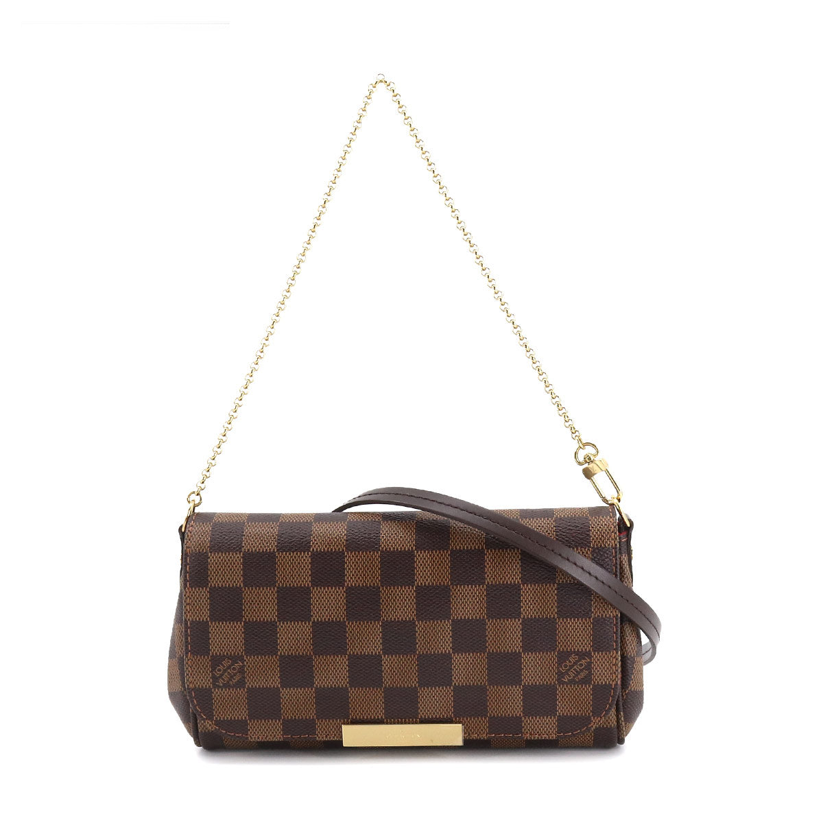 Louis Vuitton Damier Favorite PM 2 Way Chain Hand Shoulder Bag Ebene