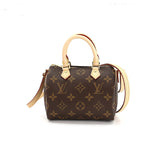 Louis Vuitton Monogram Nano Speedy 2 Way Hand Shoulder Bag Brown