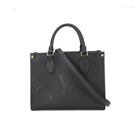 Louis Vuitton Monogram Emplant Onthego PM 2 Way Tote Shoulder Bag Noir Black