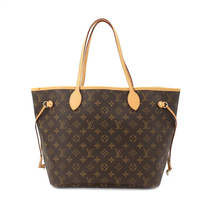 Louis Vuitton Monogram Neverfull MM Tote Bag Brown Beige
