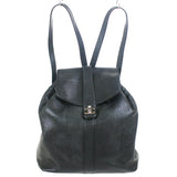 Chanel CC Chain Backpack Bag Black Caviar Skin Leather