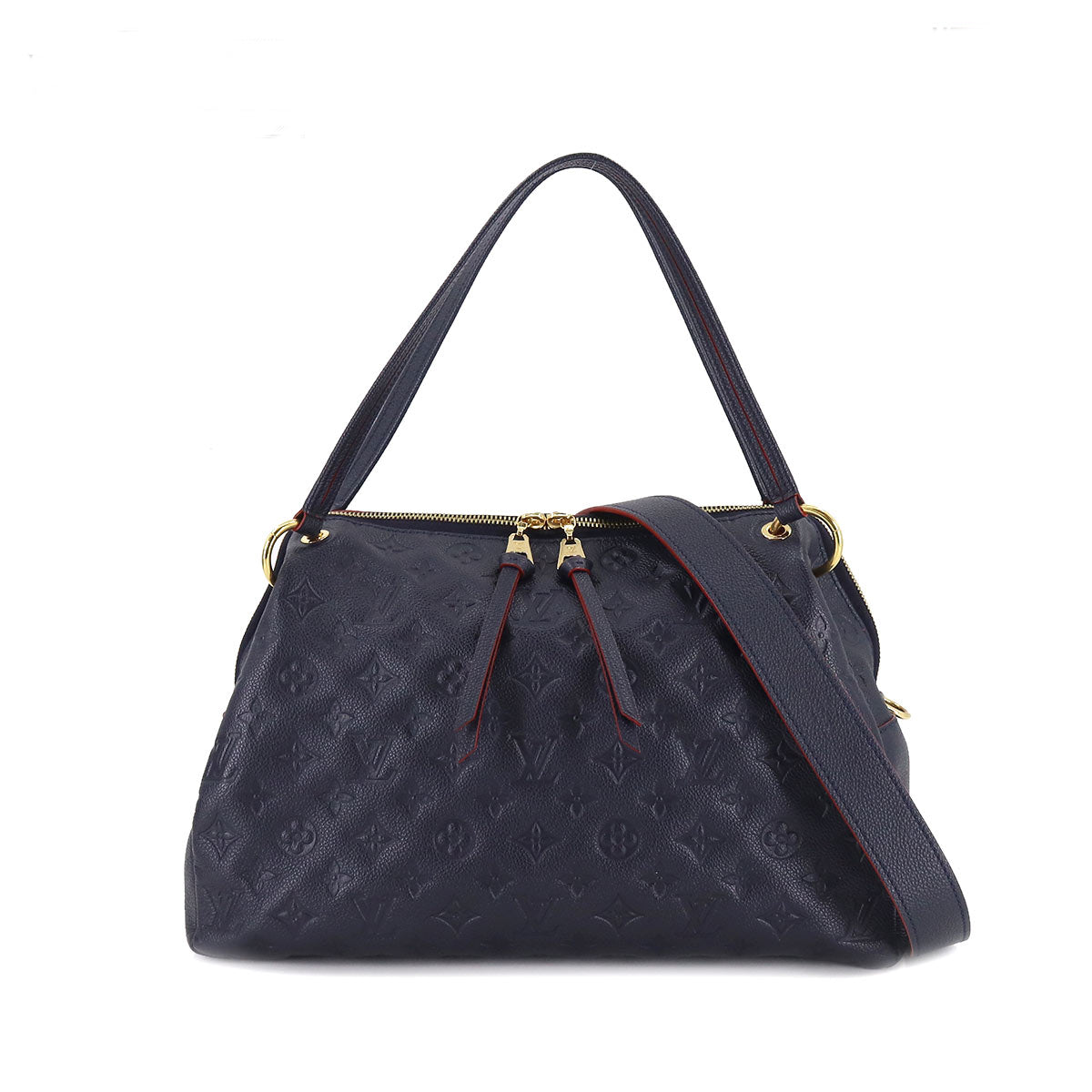 Louis Vuitton Monogram Emplant Pontyu PM Shoulder Bag Leather Marine Rouge