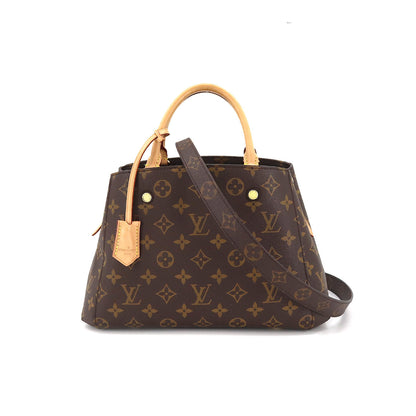 Louis Vuitton Monogram Montaigne BB 2 Way Hand Shoulder Bag Brown
