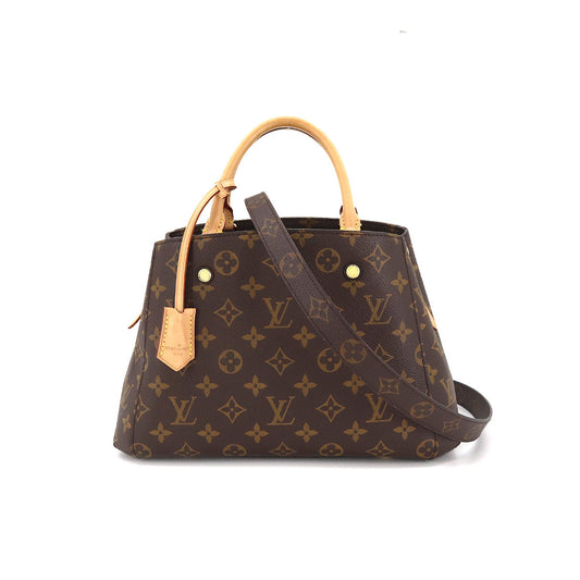 Louis Vuitton Monogram Montaigne BB 2 Way Hand Shoulder Bag Brown