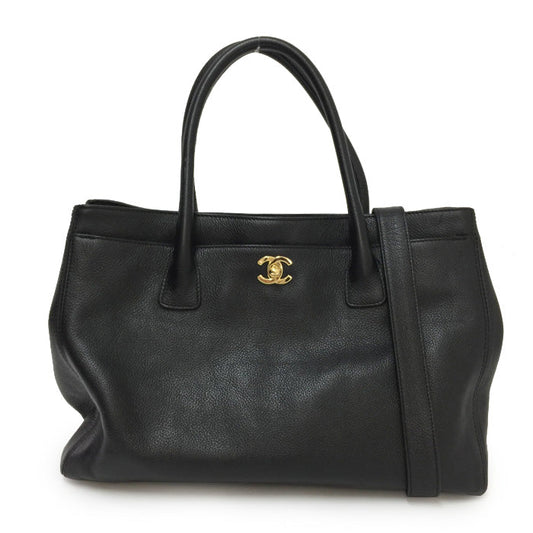 Chanel Caviar Skin Executive 2way Tote Bag Black