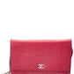 Chanel Pink Lambskin Leather Wallet On Chain ( ) Women's